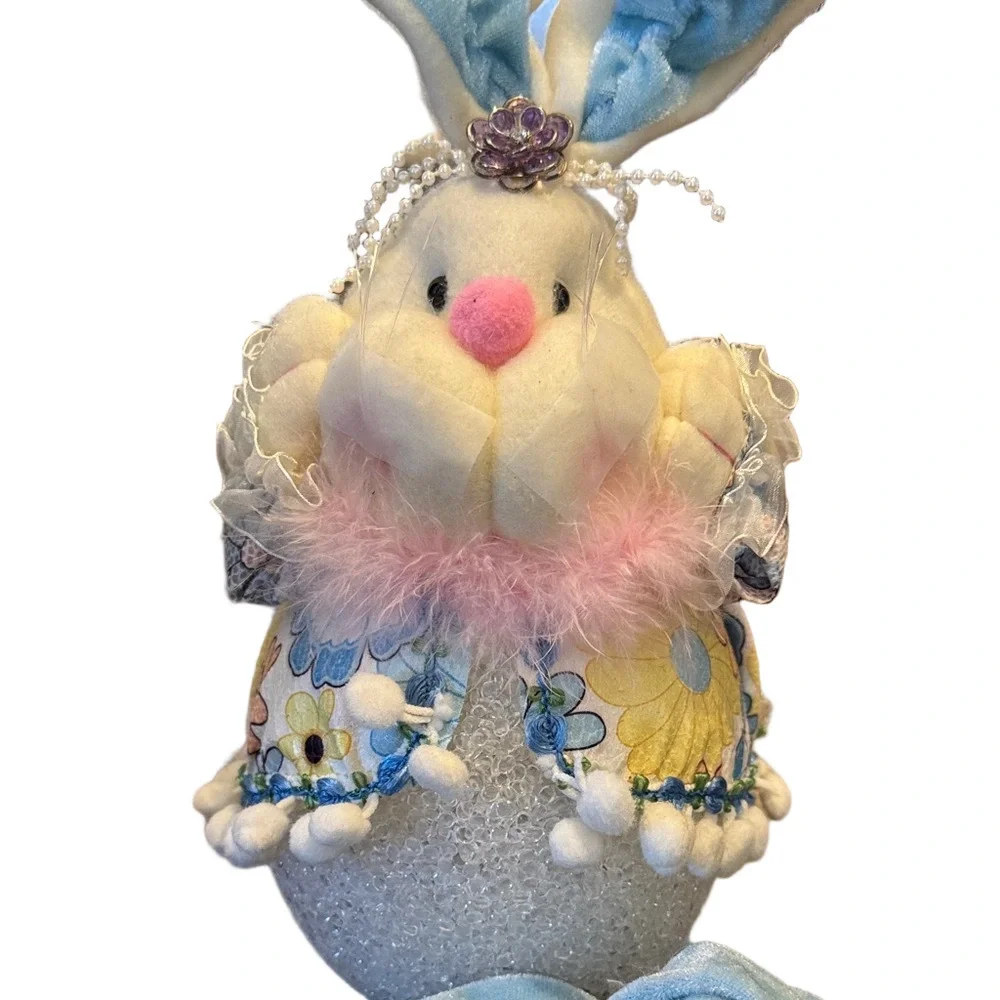 Adorable Blue and Pink Bunny Moveable Ears and legs